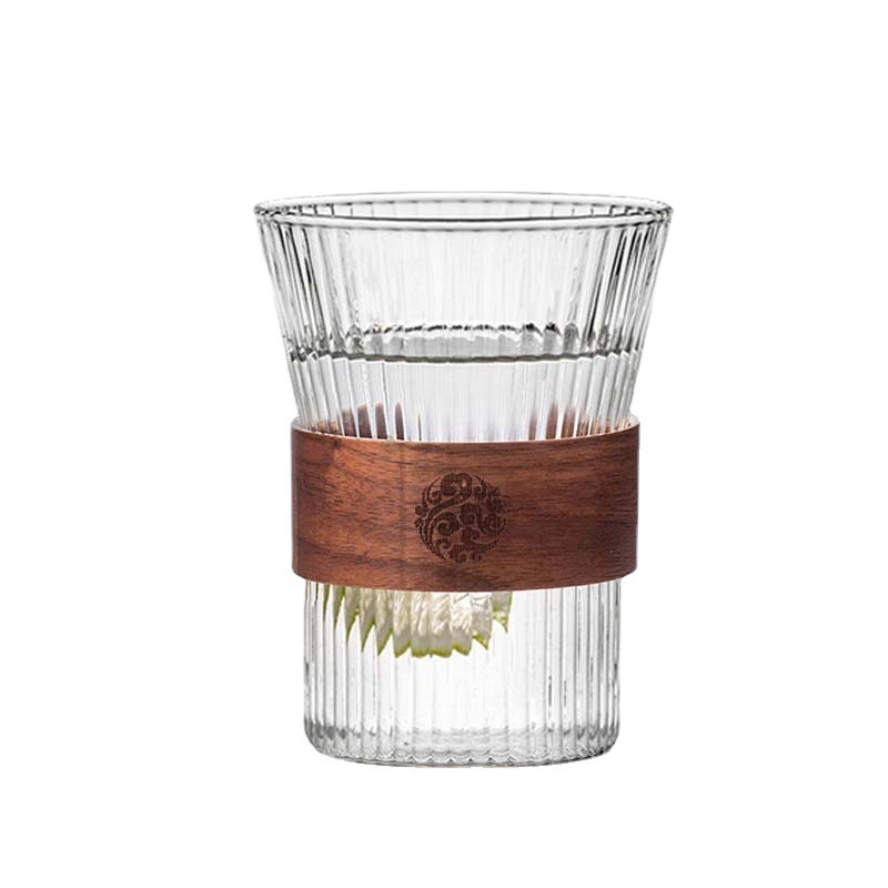 Heat-resistant Glass Cup Coffee Mug With Bamboo Sleeve Beer Mug Tea glass Water Milk Glass Cup Drinkware
