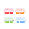 Silicone Foldable 2 Compartment Lunch Box Outdoor Portable with Spoon Silicone Outdoor Portable With Spoon
