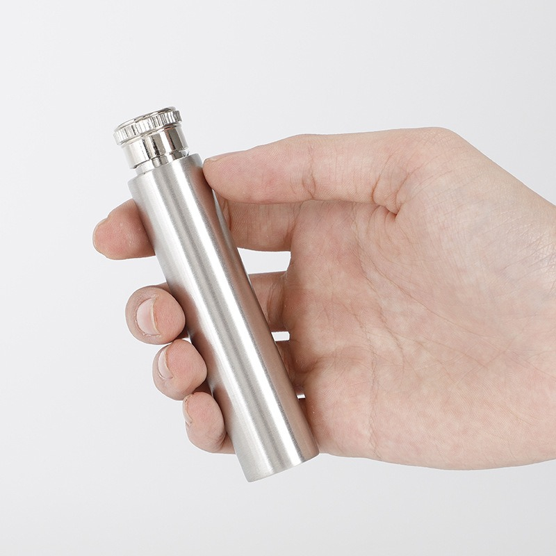 1oz Stainless Steel Mini Cylinder Hip Flask