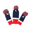 Custom Knit Golf Headcovers Set - #1, #3, #5 - Embroidered Logo, Long-Neck, Double-Layer with Pom Pom