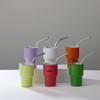 Mini Tumbler Shot Glass with Straw and Lid, 2oz Sublimation Tumblers, Stainless Steel Insulated Cups for Espresso Coffee Spirits