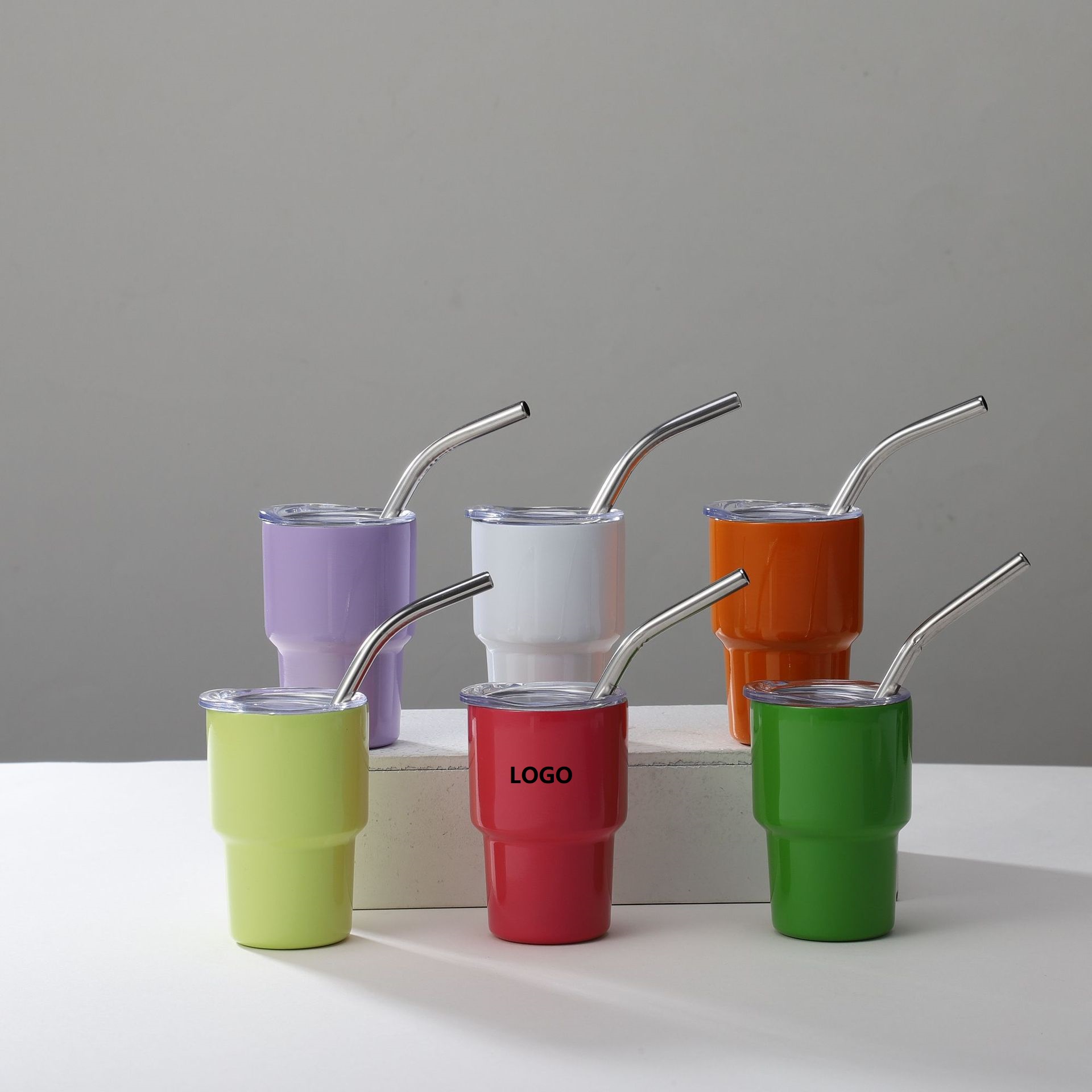 Mini Tumbler Shot Glass with Straw and Lid, 2oz Sublimation Tumblers, Stainless Steel Insulated Cups for Espresso Coffee Spirits