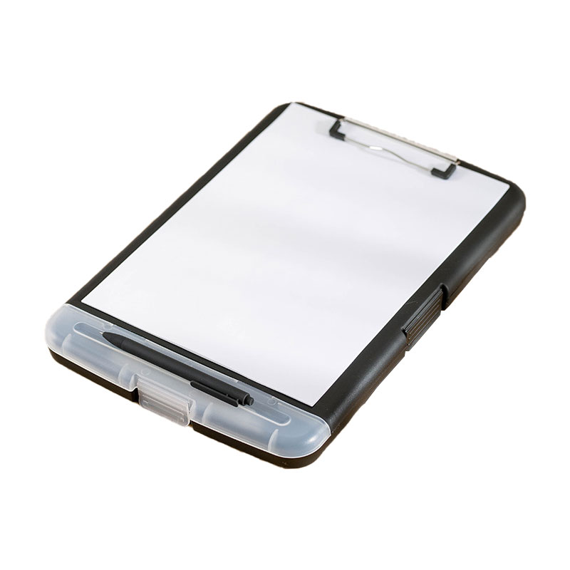 A4 Writing Clipboard With Pen Slot Multifunctional Paper Storage File Box PP Plastic Writing Board Clip