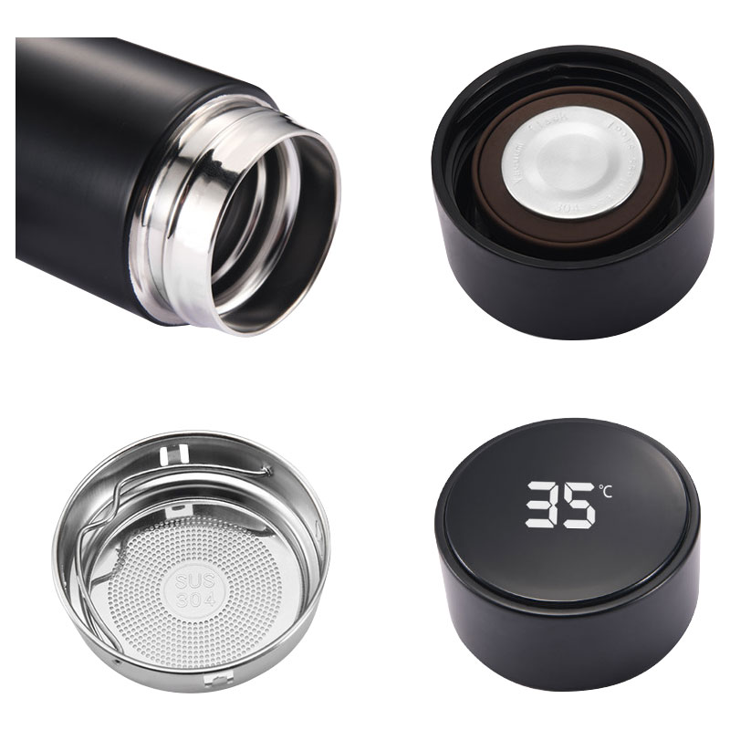 17 oz. Stainless Steel Insulated Thermal Mug With Smart Lid, LED Temperature Display Thermos Smart Water Bottle