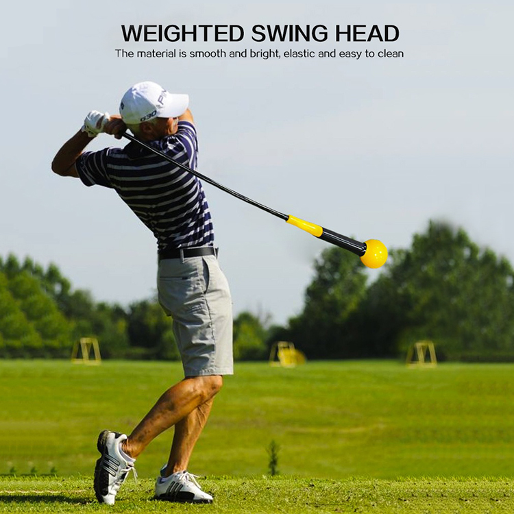 Golf Swing Tempo Trainer with Weighted Silicone Head - 48"/40" Length, Fiberglass Shaft & Anti-Slip Grip