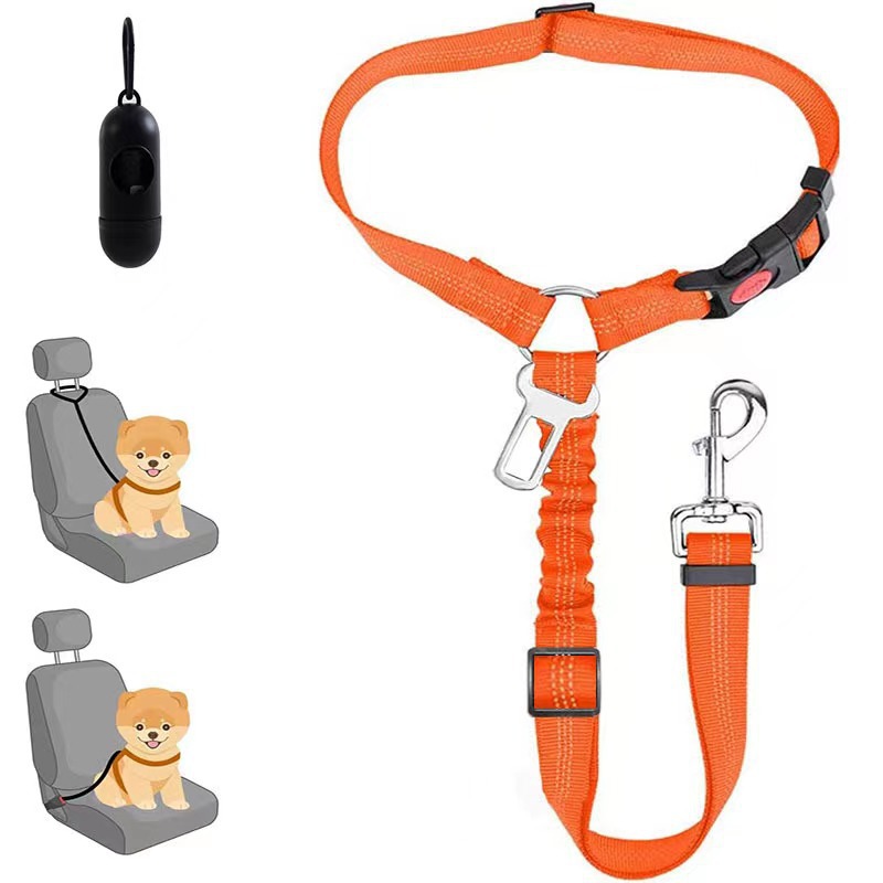 3-in-1 Dog Seatbelt with Adjustable Metal Buckle