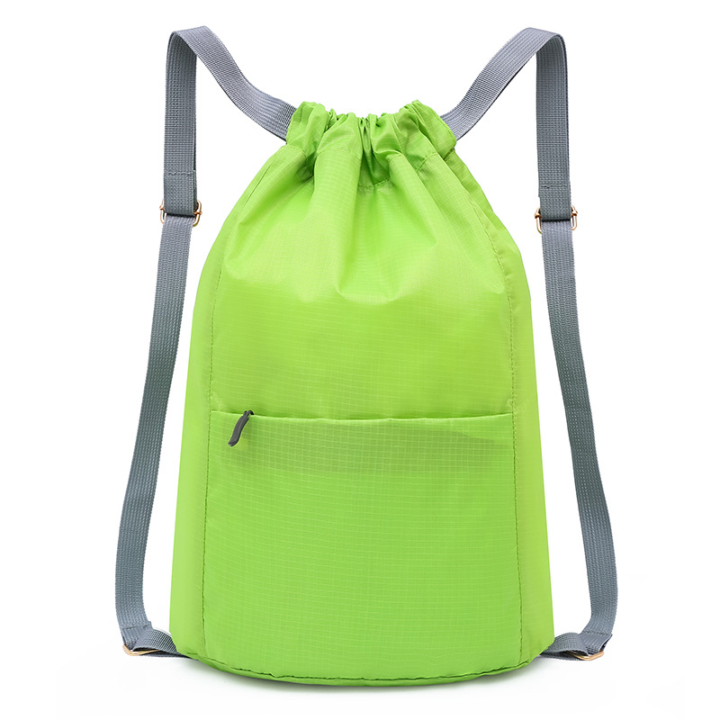 Adjustable Shoulder Strap Waterproof Casual Sports Drawstring Backpack Bag With Front Pocket