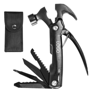 6-in-1 Hammer-shaped Multi-Function Stainless Steel Tool Folded Integrated Shape for Pocket Portability Outdoor Adventures Camping Snowboarding