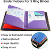 Plastic File Folders With Two Pockets and Business Slot for Letter Size A4 Documents Folders, Suitable for standard 3 Ring Binder