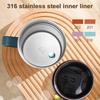 13.5oz Stainless Steel Vacuum Coffee Mug With Special Sliding Lid, One-hand Operation, Designed for Effortless One-handed Use