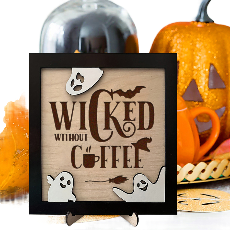 Cute Wooden Ghost Ornament
