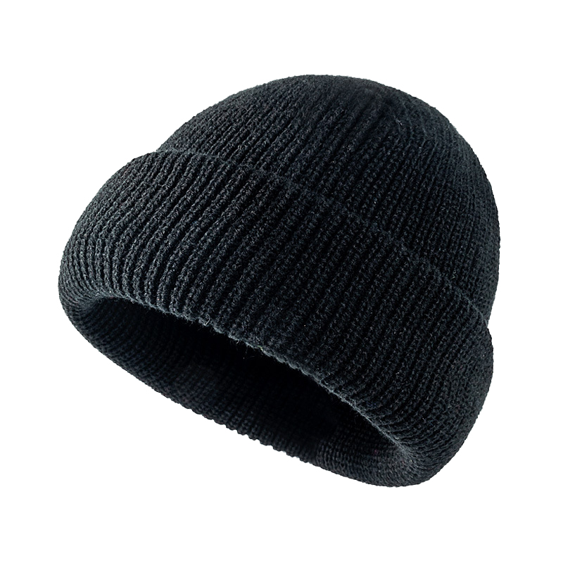 Autumn And Winter Winterproof Solid Color Melon Skin Ear Protection Knitted Hat
