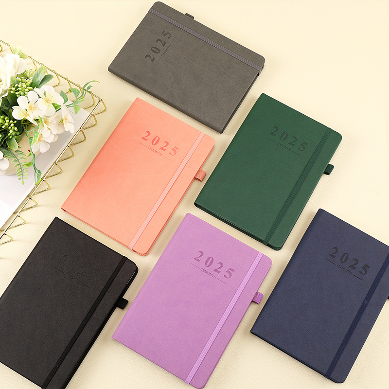 2025 A5 Hardcover Daily Planner Notebook
