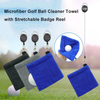 Microfiber Golf Ball Cleaner Towel with Retractable Badge Reel