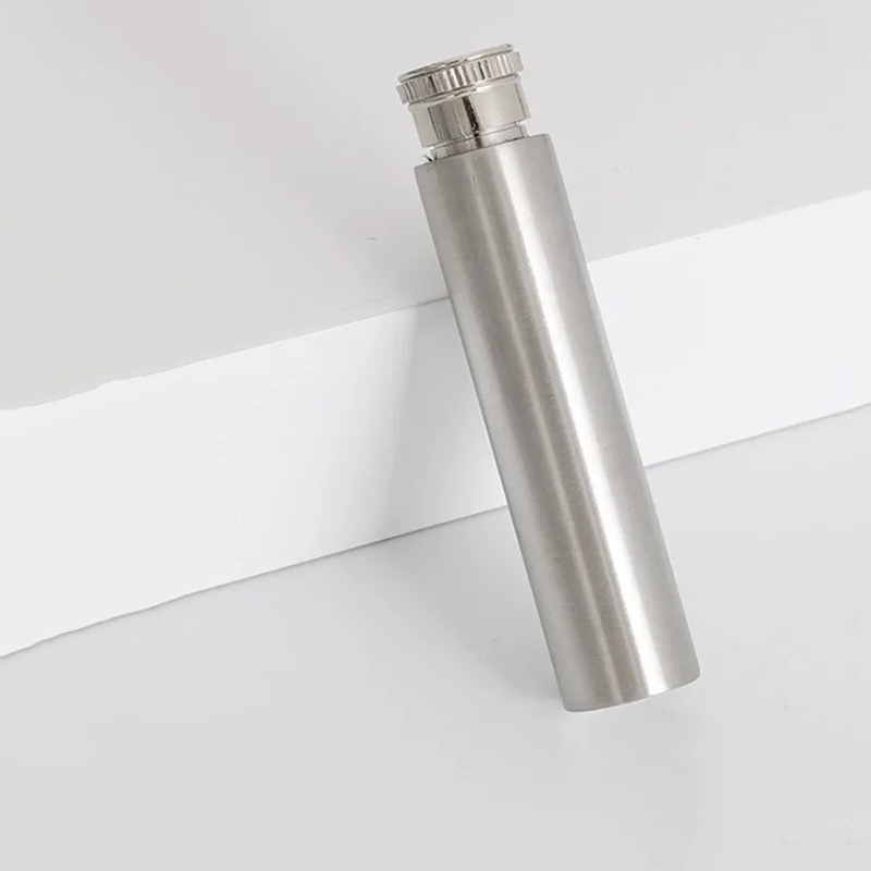 1oz Stainless Steel Mini Cylinder Hip Flask