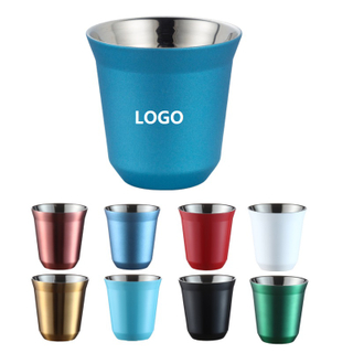 Mini Stainless Steel Espresso Cups Double Wall Vacuum Insulated 5.4oz Coffee Cup for Drinking Coffee Mug