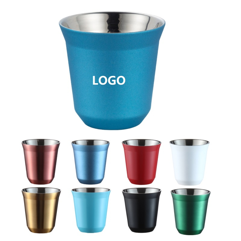 Mini Stainless Steel Espresso Cups Double Wall Vacuum Insulated 5.4oz Coffee Cup for Drinking Coffee Mug