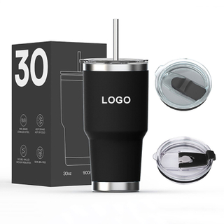 30oz 5.91"-tall Stainless Steel Insulated Travel Coffee Mug with Flip-top Lid