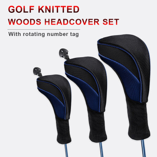 Durable Neoprene Headcovers with Long Knitted Necks And Rotating Number Tags