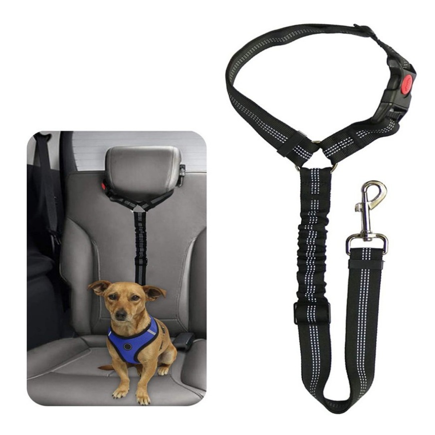 3-in-1 Dog Seatbelt with Adjustable Metal Buckle
