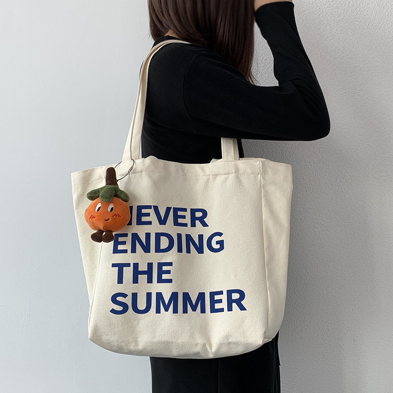 Large Reusable Canvas ShoppingTote Bags with Long Shoulder Strap and Short Handles