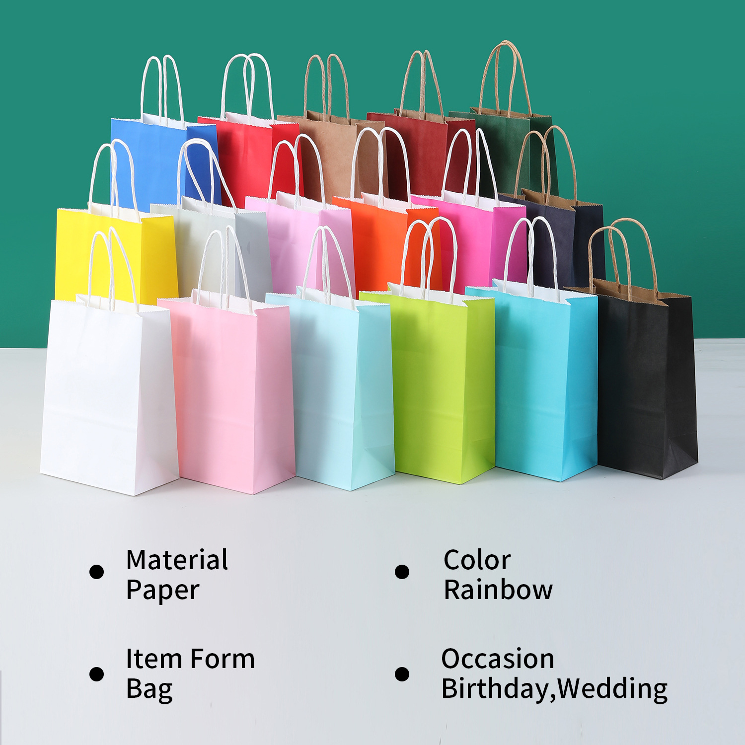 Recyclable Kraft Paper Shopping Bag With Twisted Handles, Ideal for Grocery, Retail, Takeout, Parties, Gifts, Weddings