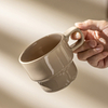 Stackable Ceramic Mug with Handle, 9.5 Oz Capacity, Space-saving Design, Ideal for Coffee, Tea, And Promotional Use.