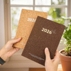2026 Eco-Friendly Daily Planner Notebook with Cork & Coffee Grounds Cover, Sustainable A5 Agenda Journal Size 5.7" x 8.3"