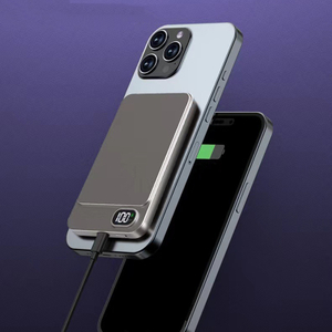 Ultra-thin metal magnetic wireless 10000mAh power bank, 15W wireless charging+PD20W bidirectional fast charging