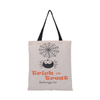 Halloween Tote Reusable Canvas Bag for Trick or Treat, Pumpkin Party Favor Goodie Bags