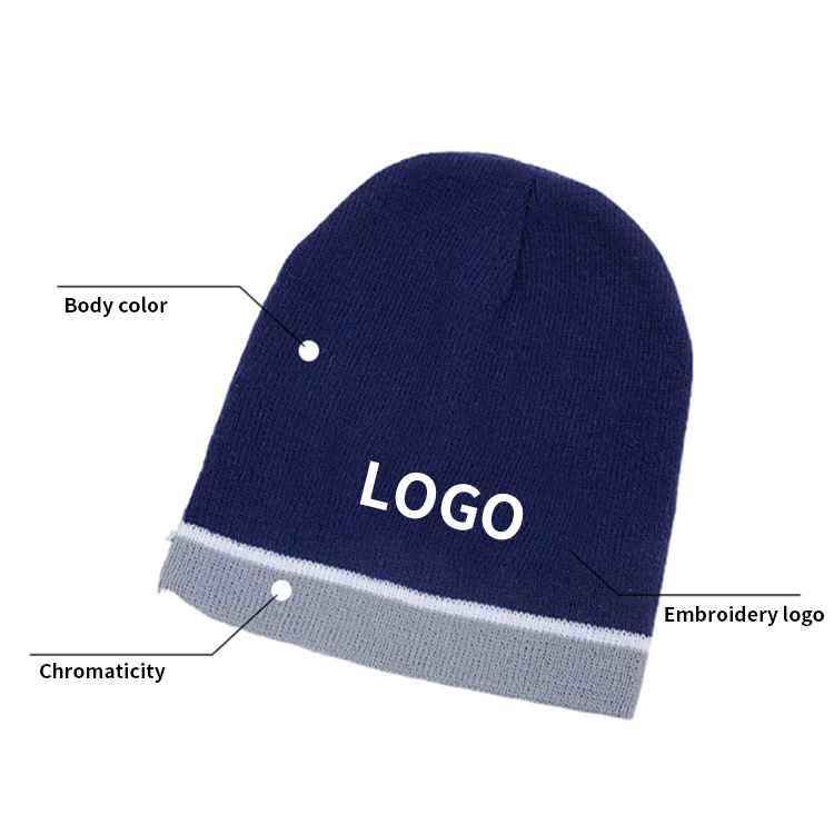 Acrylic Embroidered Short Woolen Hat Custom Embroidered Knitted Hat Acrylic Beanie Hat