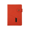 Hardcover A5 Leather Retro Notebook Front Pocket Journal Button Closure for Writing