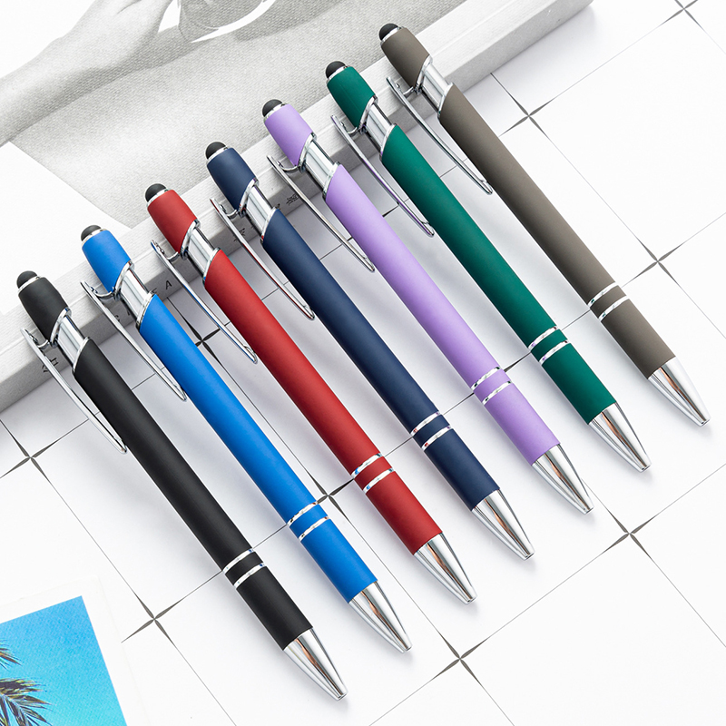 5.5-Inch Stylus Style Ballpoint Pen, 2-in-1 Touchscreen Tip Plastic Click-Action Ballpoint Pen
