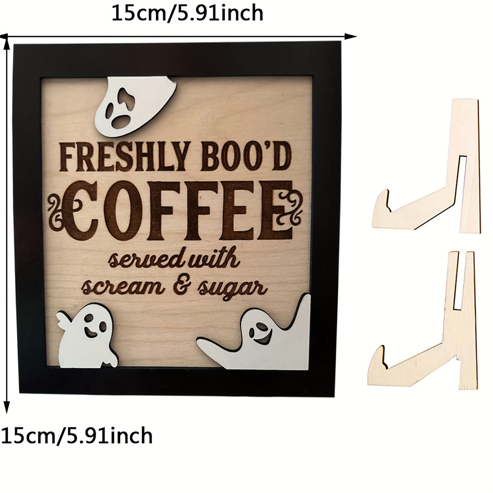 Cute Wooden Ghost Ornament