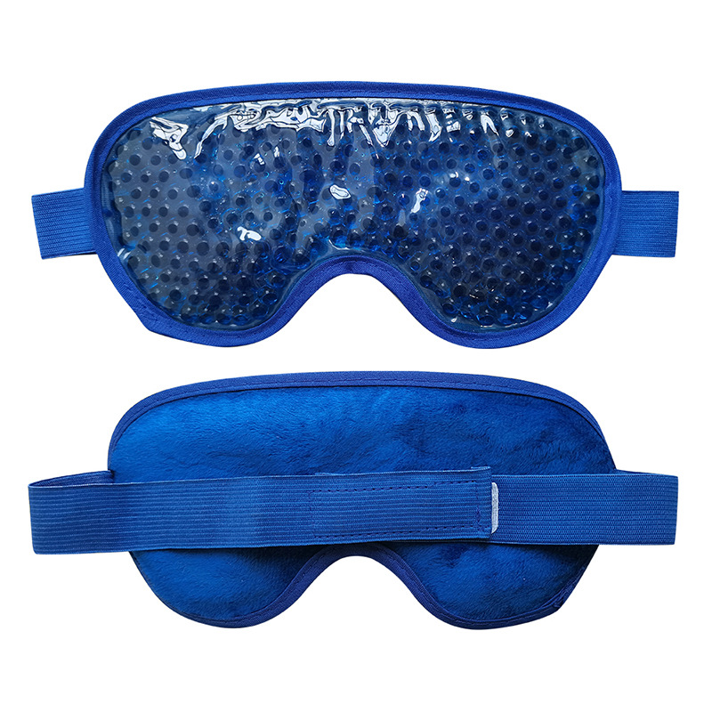 PVC Gel Cold/Hot Therapy Gel Bead Pack Reusable Eye Mask With Adjustable Elastic Band to fit most