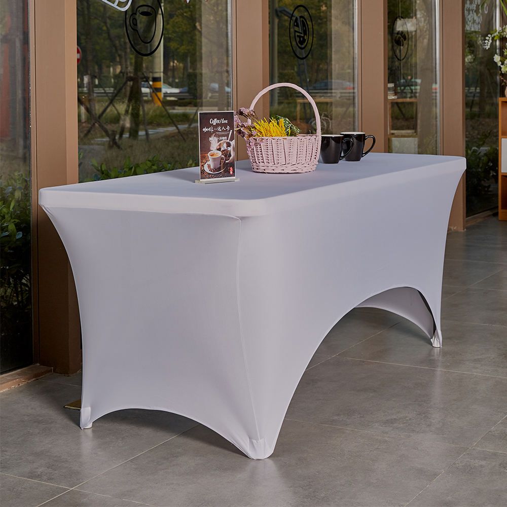 6FT Stretch Rectangular Spandex Table Cover, Tight, Fitted, Washable, and Wrinkle Resistant Tablecloth