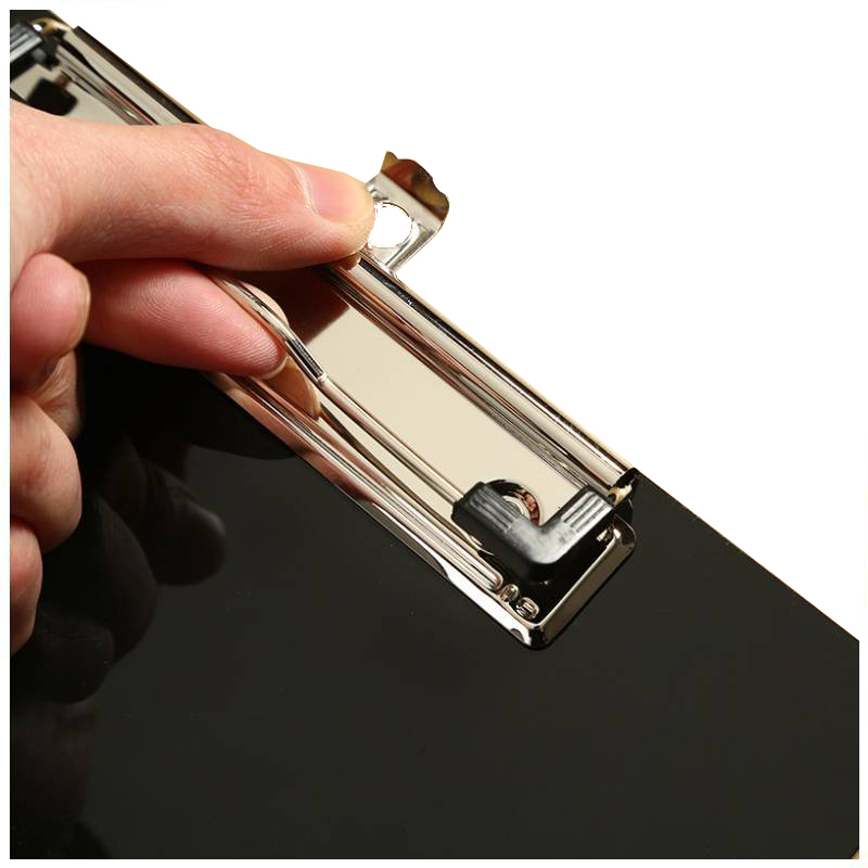 A4 Pure Black Acrylic Splint Clamp Writing Clipboard