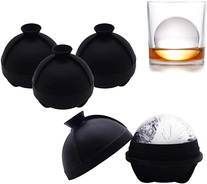 Silicone Sphere Ice Molds with Built-in Funnel 