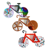 Bicycle Pizza Cutter Wheel Dual Cutting Wheels Stainless Steel Bike Pizza Slicer with a Stand