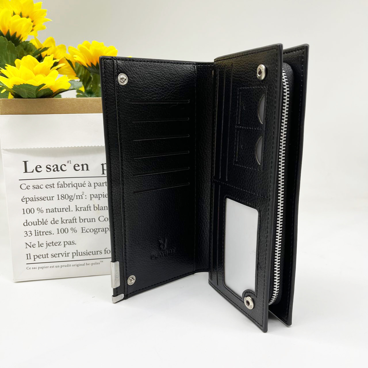 PU Leather Men's Wallet Blocking Long Purse Coin Case Passport Credit Card Holder