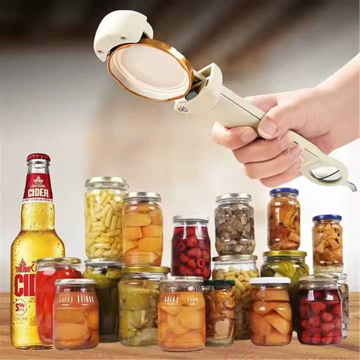 Adjustable Stainless Steel Can Jar Opener Retractable Bottle Opener, Labor-Saving Bottle Opener with Stainless Steel Gear