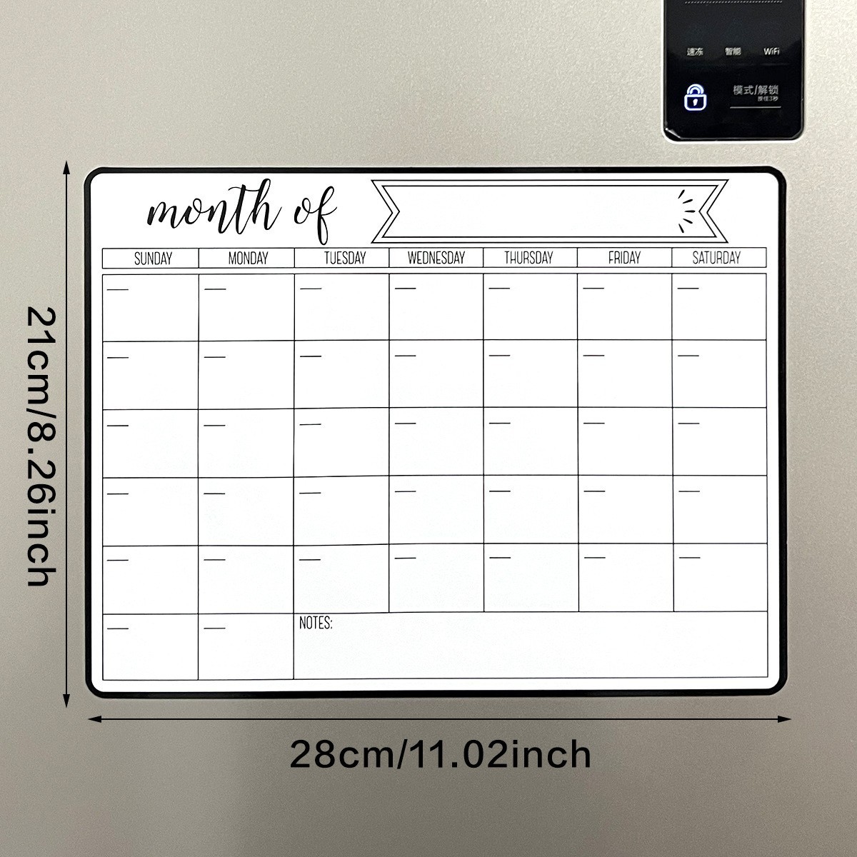 Reusable Magnetic Dry Erase Monthly Planner Fridge Pad Whiteboard