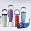 Double-wall Stainless Steel Insulated Tumbler with Dual-Drink Lid and Handle - 20oz/30oz/40oz