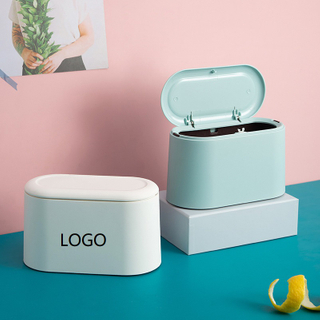 Desktop Trash Can Mini Countertop Garbage Can with Lid Small Plastic Storage Bin for Home Kitchen Dressing Office Kids Bedroom