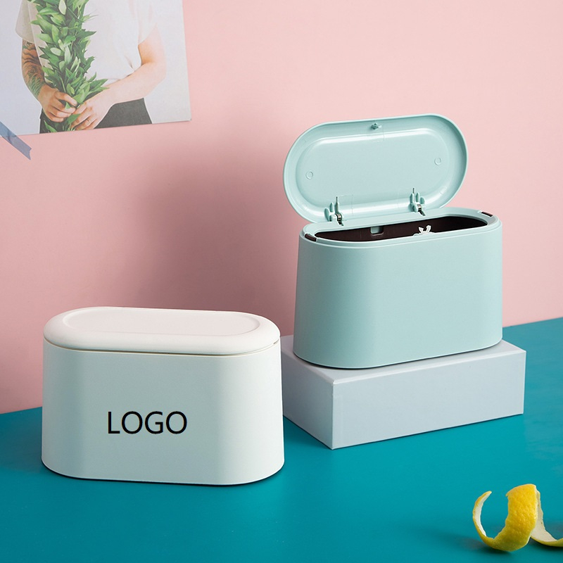 Desktop Trash Can Mini Countertop Garbage Can with Lid Small Plastic Storage Bin for Home Kitchen Dressing Office Kids Bedroom