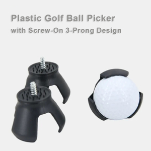 Plastic Golf Ball Picker with 3-Prong Claw, Attached To The Top of Your Club's Grip Using Screws 