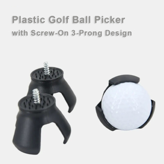 Plastic Golf Ball Picker with 3-Prong Claw, Attached To The Top of Your Club's Grip Using Screws 