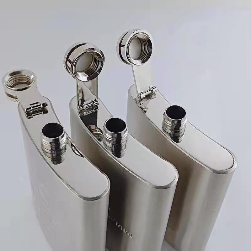 Premium 7oz 304 Stainless Steel Hip Flask - Brushed Finish Pocket Liquor Flask