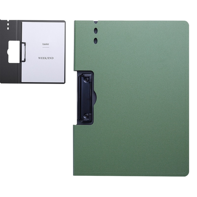 A4 Foldable Clipboard Folder with Metal Clip, PP Document Organizer for Office, Nursing, Restaurant.