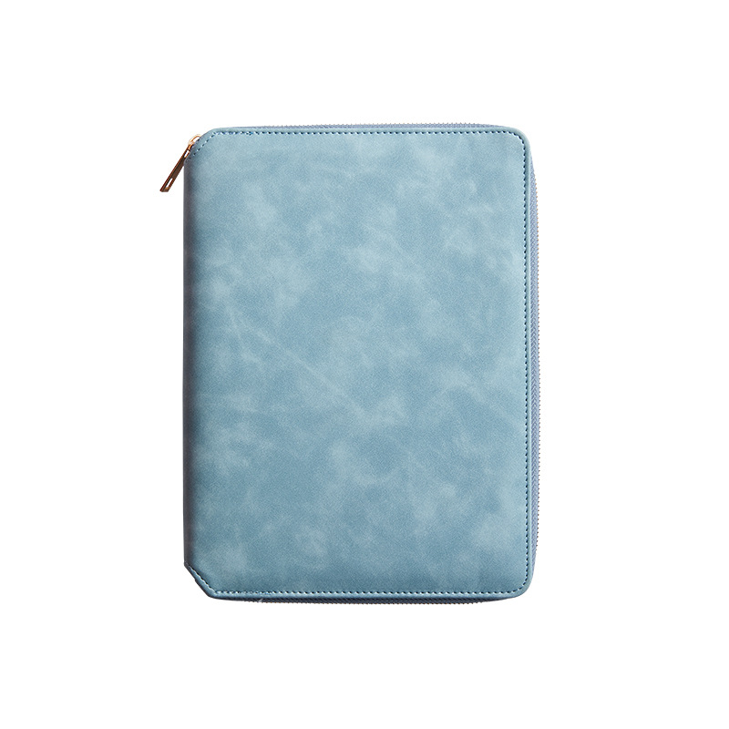 Multifunctional A5 Zipper Bag Loose-leaf Notebook 6 Rings Refillable Binder Business Notebook Journal